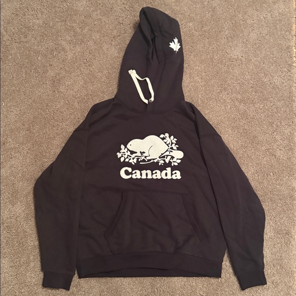 *Ltd Edition* ROOTS Cooper Canada Kanga Hoodie Black Womens M / Men S - Picture 3 of 4